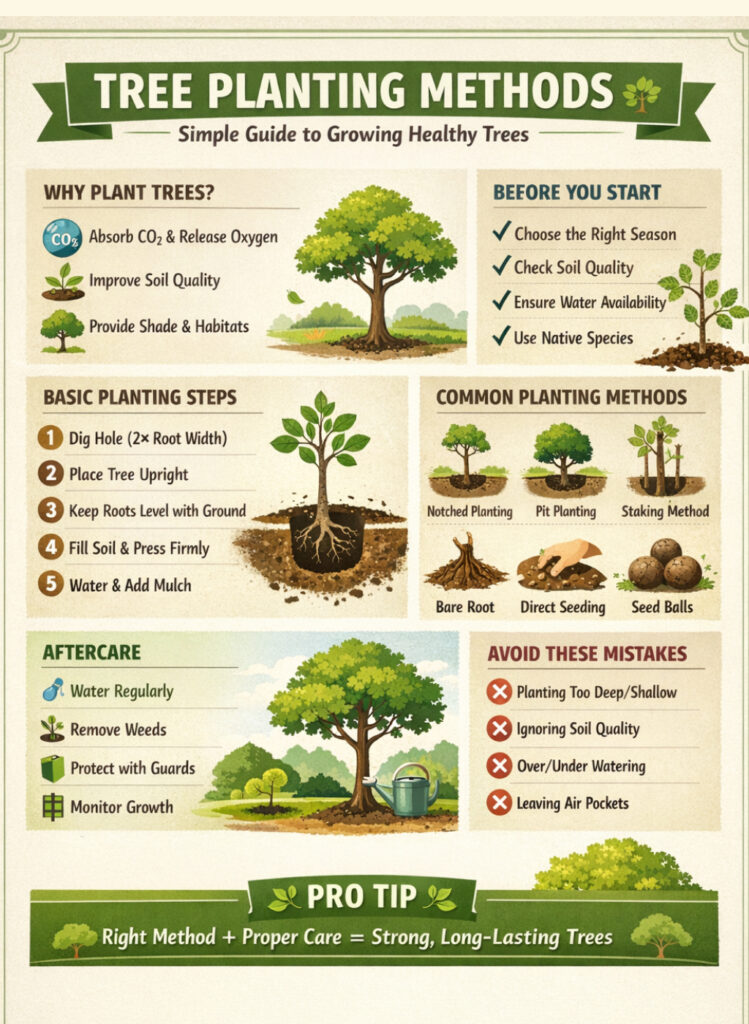 infographc for tree planting method
