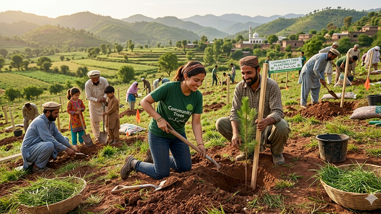 A group of Pakistani people working together