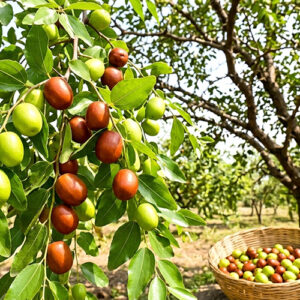 A basket of harvested ber